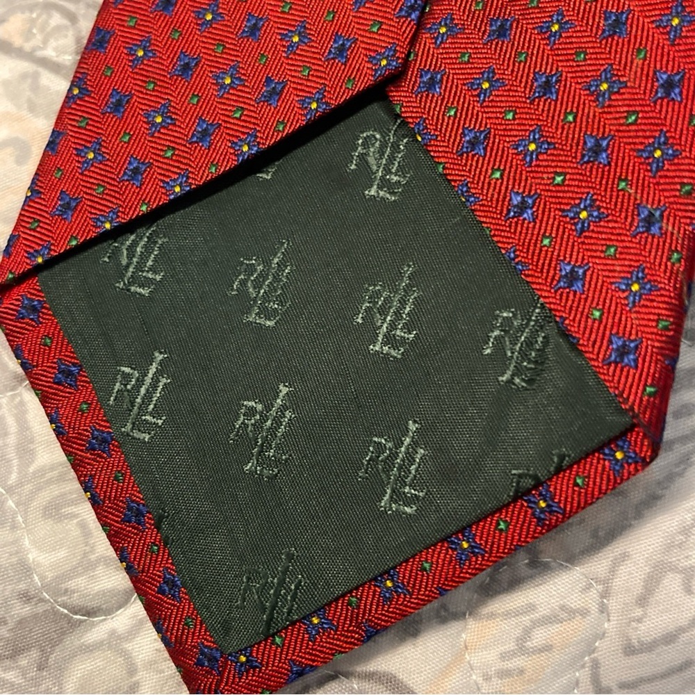 Lauren Ralph Lauren Men's Silk Tie Red, - Picture 3 of 7